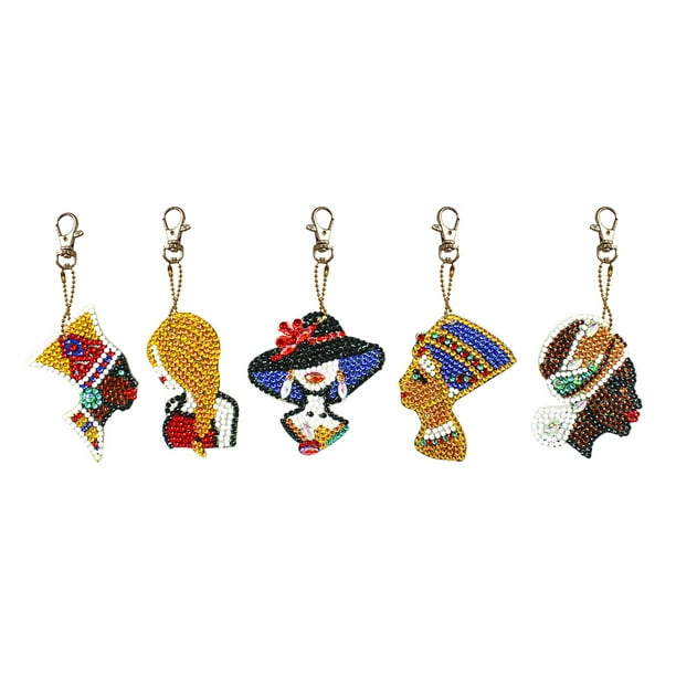 Diamond Paintng Special-Shaped Musical Notes Key Chains 5pcs DIY Full Drill